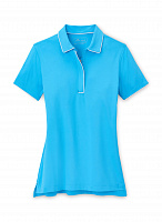 Картинка Поло женское Peter Millar Marilynn Hidden Placket Cyan/White от магазина Гольф Маркет - магазин товаров для гольфа