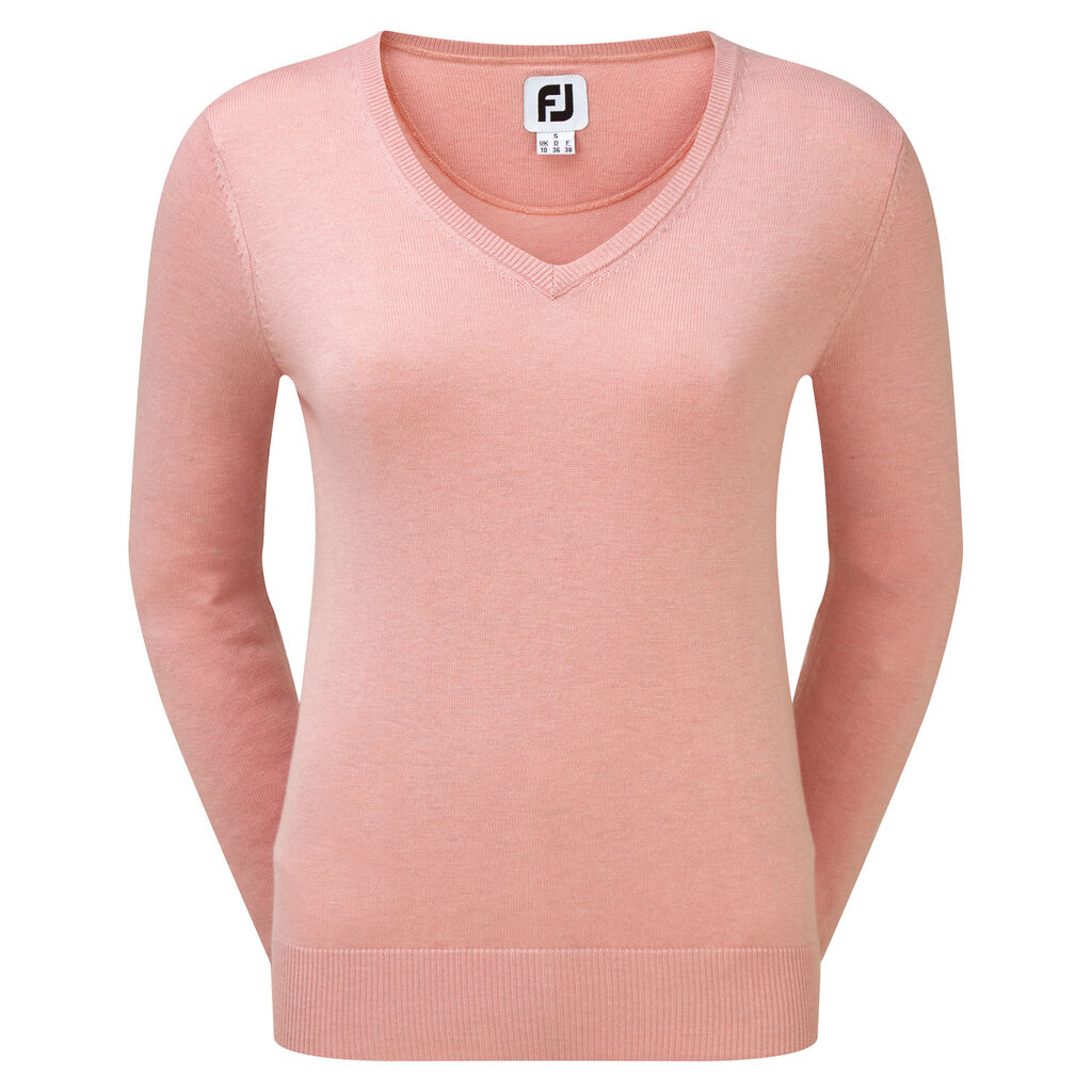 Картинка Пуловер женский FJ Wool Blend V-Neck Pullover Pink 96054_S от магазина Гольф Маркет - магазин товаров для гольфа