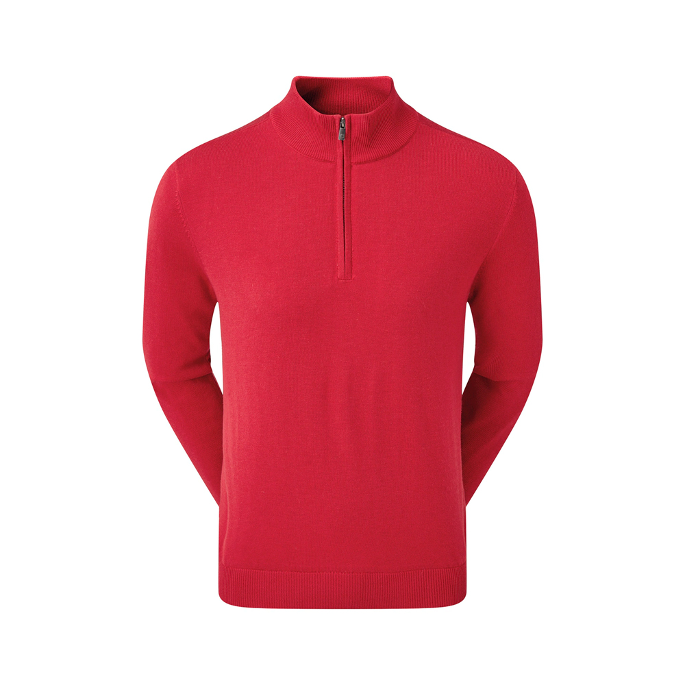 Картинка Пуловер FJ Wool Blend 1/2 Zip Lined Red от магазина Гольф Маркет - магазин товаров для гольфа