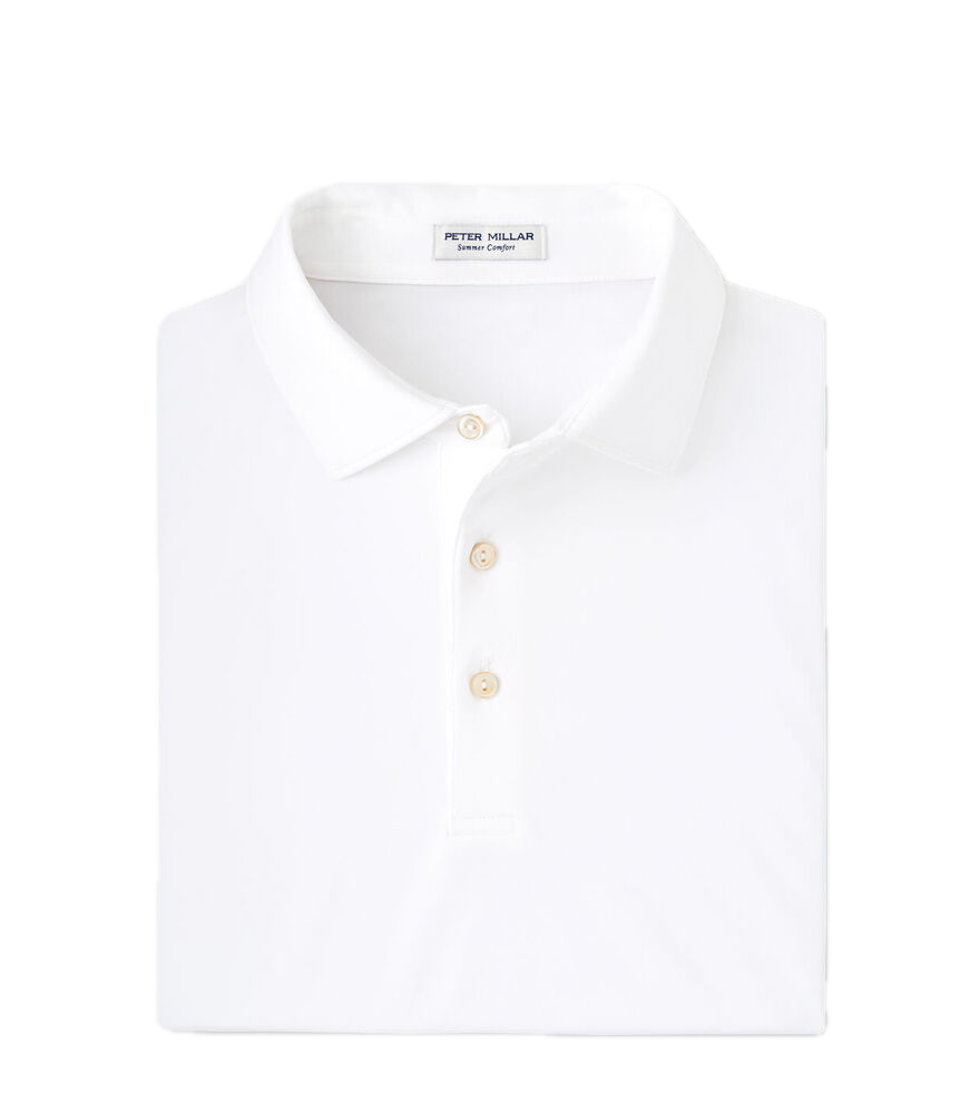 Картинка Поло Peter Millar Solid Performance Jersey White от магазина Гольф Маркет - магазин товаров для гольфа