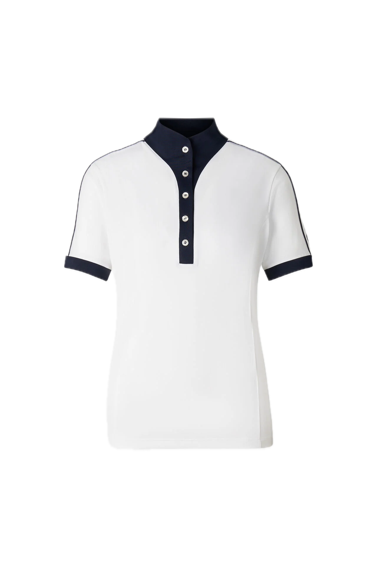 Картинка Поло женское Bogner Katrina White/Navy Blue от магазина Гольф Маркет - магазин товаров для гольфа