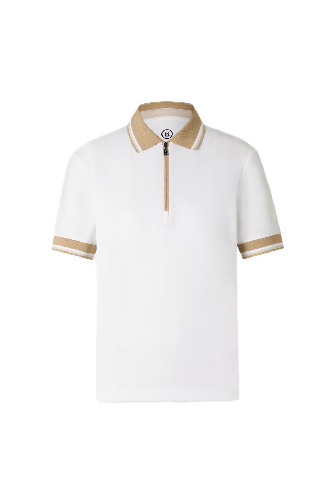 Картинка Поло женское Bogner Laurina White/Camel от магазина Гольф Маркет - магазин товаров для гольфа